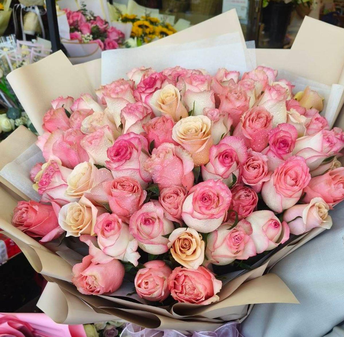 A beautiful bouquet of 51 pink roses, arranged in a full and elegant style. Soft in color and graceful in appearance, this bouquet is wrapped neatly with premium paper and finished with a ribbon. It is a lovely choice for expressing affection, admiration, gratitude, and warm feelings.